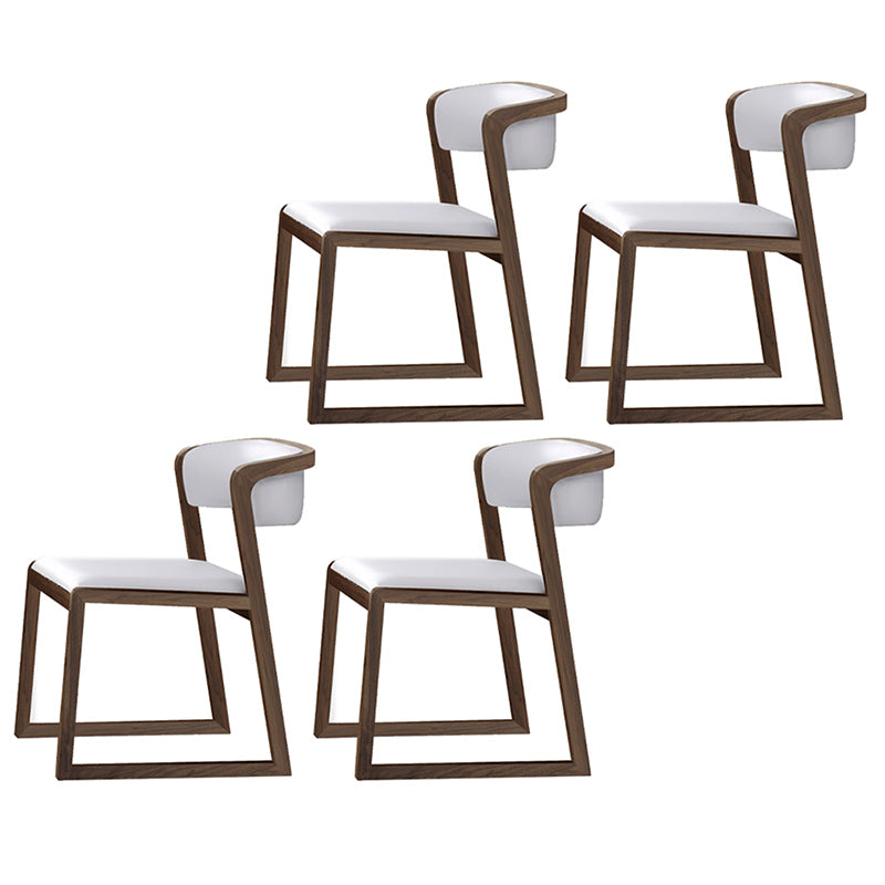 Scandinavian Style Upholstered Side Chairs Open Back Dining Side Chair for Home Use White 4 Piece Set Clearhalo ' kitchen&dining_furn' 'Dining Chairs' 'Dining Tables & Seating' 'dining_chair' 'furn' 'furn_dining_chair' 'Furniture' 'furniture_dining_chair' 'Kitchen & Dining Furniture' 'kitchen' 3837600