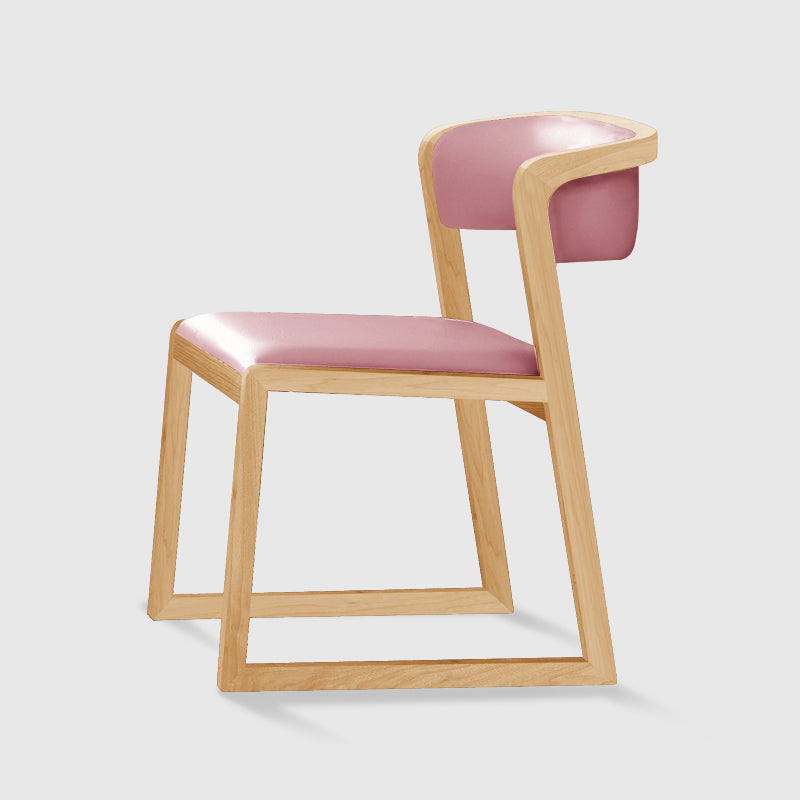 Scandinavian Style Upholstered Side Chairs Open Back Dining Side Chair for Home Use Pink 1 Piece Clearhalo ' kitchen&dining_furn' 'Dining Chairs' 'Dining Tables & Seating' 'dining_chair' 'furn' 'furn_dining_chair' 'Furniture' 'furniture_dining_chair' 'Kitchen & Dining Furniture' 'kitchen' 3837601