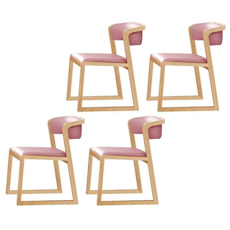 Scandinavian Style Upholstered Side Chairs Open Back Dining Side Chair for Home Use Pink 4 Piece Set Clearhalo ' kitchen&dining_furn' 'Dining Chairs' 'Dining Tables & Seating' 'dining_chair' 'furn' 'furn_dining_chair' 'Furniture' 'furniture_dining_chair' 'Kitchen & Dining Furniture' 'kitchen' 3837603