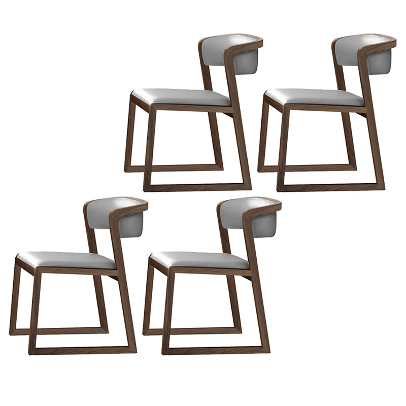 Scandinavian Style Upholstered Side Chairs Open Back Dining Side Chair for Home Use Gray Coffee 4 Piece Set Clearhalo ' kitchen&dining_furn' 'Dining Chairs' 'Dining Tables & Seating' 'dining_chair' 'furn' 'furn_dining_chair' 'Furniture' 'furniture_dining_chair' 'Kitchen & Dining Furniture' 'kitchen' 3837606