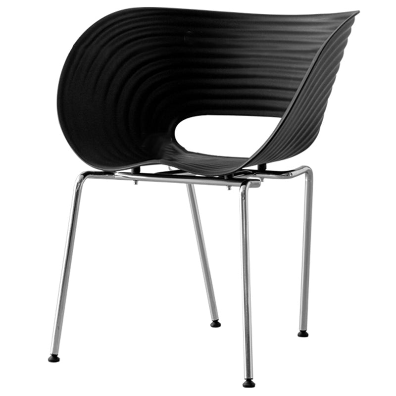 Industrial Style Plastic Dining Armless Chair Open Back Dining Side Chair for Home Use Black 1 Piece Clearhalo ' kitchen&dining_furn' 'Dining Chairs' 'Dining Tables & Seating' 'dining_chair' 'furn' 'furn_dining_chair' 'Furniture' 'furniture_dining_chair' 'Kitchen & Dining Furniture' 'kitchen' 3837608