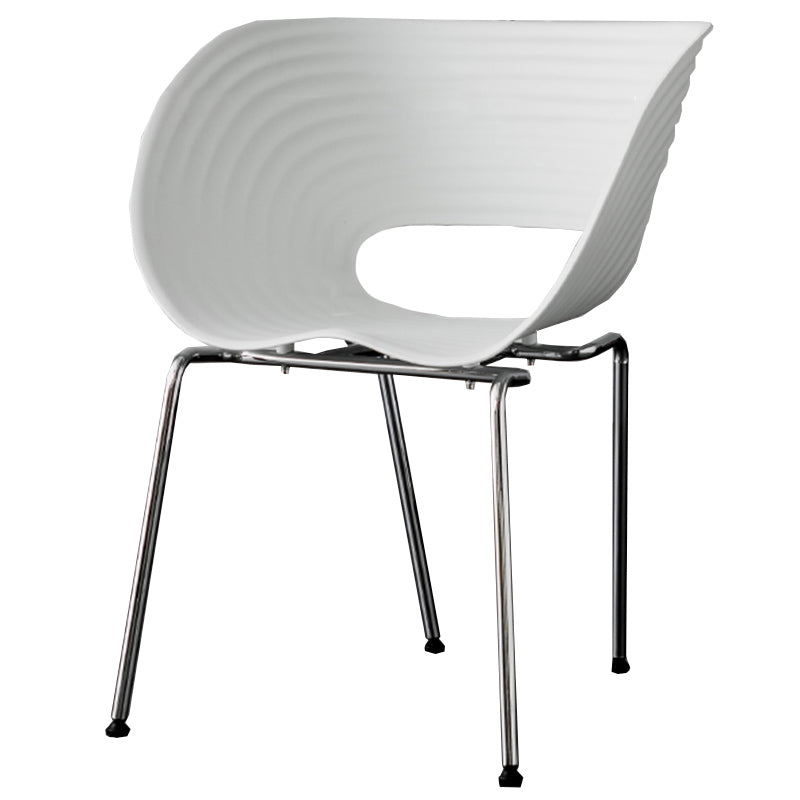 Industrial Style Plastic Dining Armless Chair Open Back Dining Side Chair for Home Use White 1 Piece Clearhalo ' kitchen&dining_furn' 'Dining Chairs' 'Dining Tables & Seating' 'dining_chair' 'furn' 'furn_dining_chair' 'Furniture' 'furniture_dining_chair' 'Kitchen & Dining Furniture' 'kitchen' 3837613