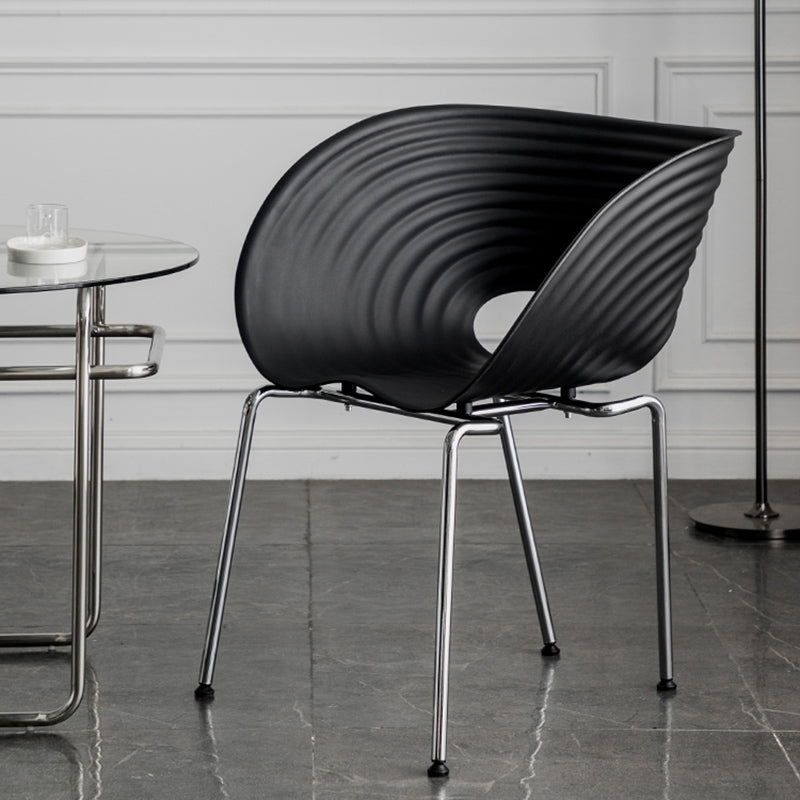 Industrial Style Plastic Dining Armless Chair Open Back Dining Side Chair for Home Use Clearhalo ' kitchen&dining_furn' 'Dining Chairs' 'Dining Tables & Seating' 'dining_chair' 'furn' 'furn_dining_chair' 'Furniture' 'furniture_dining_chair' 'Kitchen & Dining Furniture' 'kitchen' 3837616