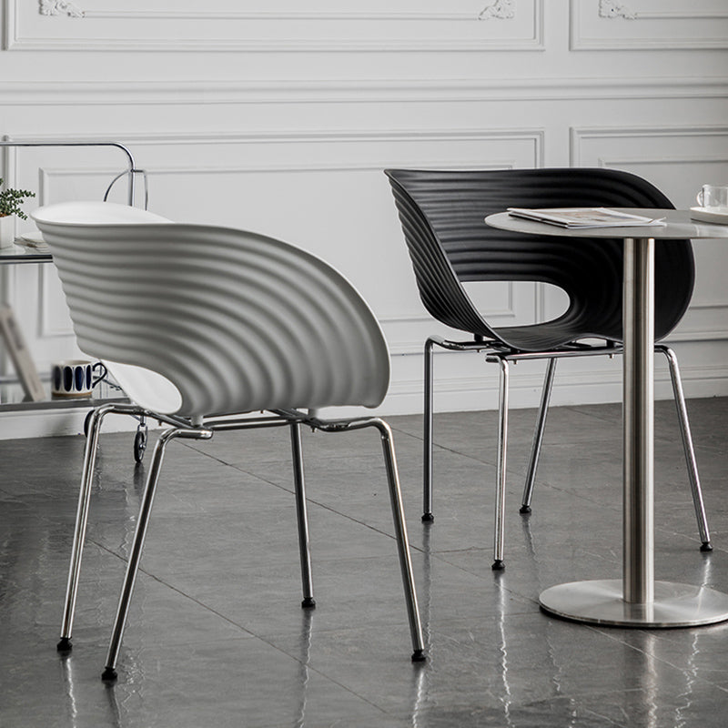 Industrial Style Plastic Dining Armless Chair Open Back Dining Side Chair for Home Use Clearhalo ' kitchen&dining_furn' 'Dining Chairs' 'Dining Tables & Seating' 'dining_chair' 'furn' 'furn_dining_chair' 'Furniture' 'furniture_dining_chair' 'Kitchen & Dining Furniture' 'kitchen' 3837620