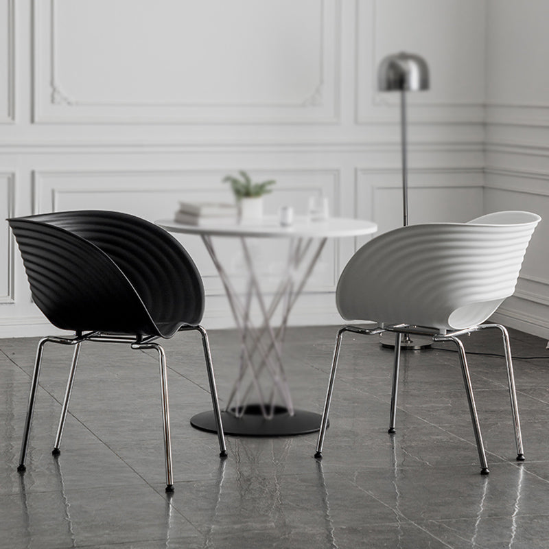 Industrial Style Plastic Dining Armless Chair Open Back Dining Side Chair for Home Use Clearhalo ' kitchen&dining_furn' 'Dining Chairs' 'Dining Tables & Seating' 'dining_chair' 'furn' 'furn_dining_chair' 'Furniture' 'furniture_dining_chair' 'Kitchen & Dining Furniture' 'kitchen' 3837621