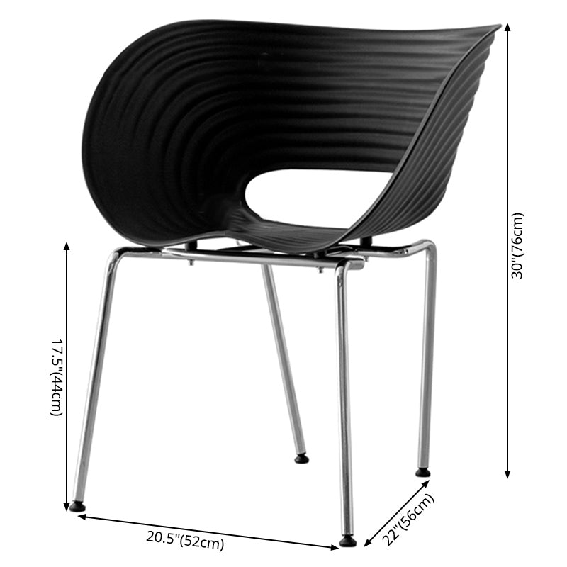 Industrial Style Plastic Dining Armless Chair Open Back Dining Side Chair for Home Use Clearhalo ' kitchen&dining_furn' 'Dining Chairs' 'Dining Tables & Seating' 'dining_chair' 'furn' 'furn_dining_chair' 'Furniture' 'furniture_dining_chair' 'Kitchen & Dining Furniture' 'kitchen' 3837622