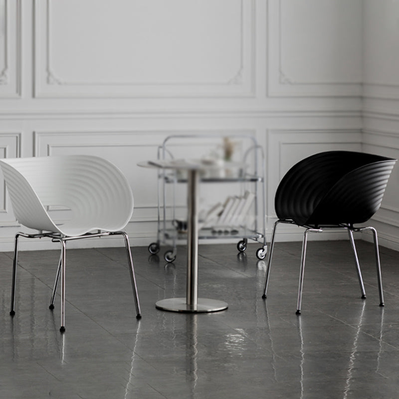 Industrial Style Plastic Dining Armless Chair Open Back Dining Side Chair for Home Use Clearhalo ' kitchen&dining_furn' 'Dining Chairs' 'Dining Tables & Seating' 'dining_chair' 'furn' 'furn_dining_chair' 'Furniture' 'furniture_dining_chair' 'Kitchen & Dining Furniture' 'kitchen' 3837623