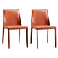 Industrial Home Side Chair Solid Back Metal Upholstered Dining Room Chair (Set of 2) Orange Clearhalo ' kitchen&dining_furn' 'Dining Chairs' 'Dining Tables & Seating' 'dining_chair' 'furn' 'furn_dining_chair' 'Furniture' 'furniture_dining_chair' 'Kitchen & Dining Furniture' 'kitchen' 3837625