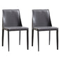 Industrial Home Side Chair Solid Back Metal Upholstered Dining Room Chair (Set of 2) Dark Gray Clearhalo ' kitchen&dining_furn' 'Dining Chairs' 'Dining Tables & Seating' 'dining_chair' 'furn' 'furn_dining_chair' 'Furniture' 'furniture_dining_chair' 'Kitchen & Dining Furniture' 'kitchen' 3837626