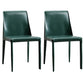 Industrial Home Side Chair Solid Back Metal Upholstered Dining Room Chair (Set of 2) Blackish Green Clearhalo ' kitchen&dining_furn' 'Dining Chairs' 'Dining Tables & Seating' 'dining_chair' 'furn' 'furn_dining_chair' 'Furniture' 'furniture_dining_chair' 'Kitchen & Dining Furniture' 'kitchen' 3837631