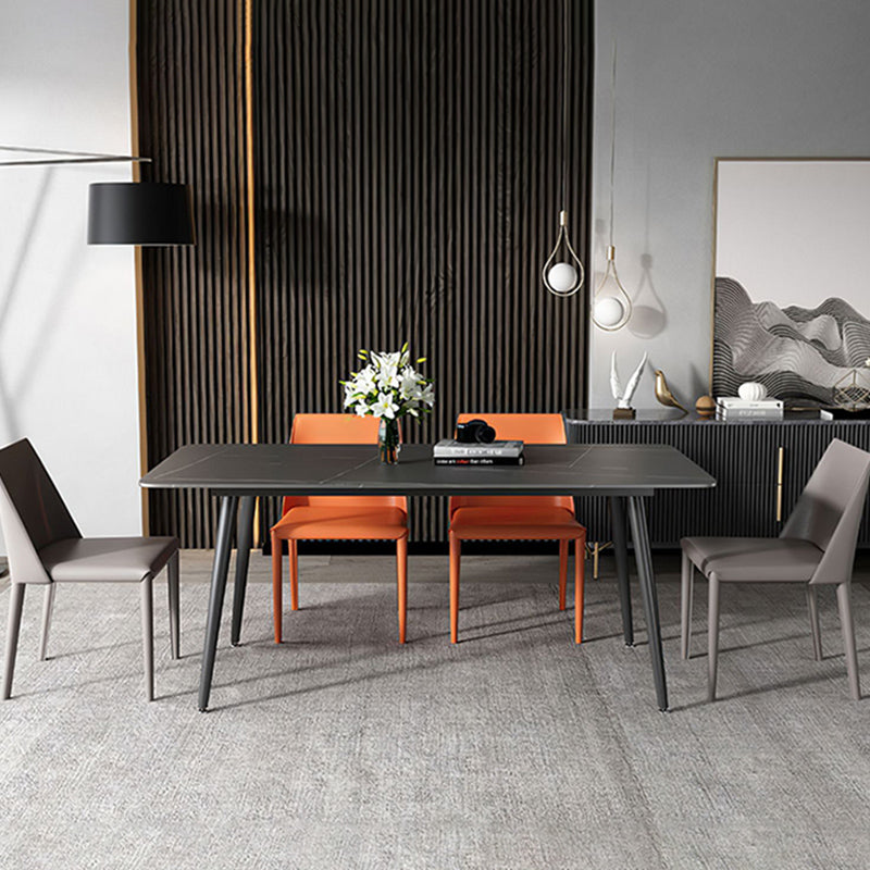 Industrial Home Side Chair Solid Back Metal Upholstered Dining Room Chair (Set of 2) Clearhalo ' kitchen&dining_furn' 'Dining Chairs' 'Dining Tables & Seating' 'dining_chair' 'furn' 'furn_dining_chair' 'Furniture' 'furniture_dining_chair' 'Kitchen & Dining Furniture' 'kitchen' 3837641