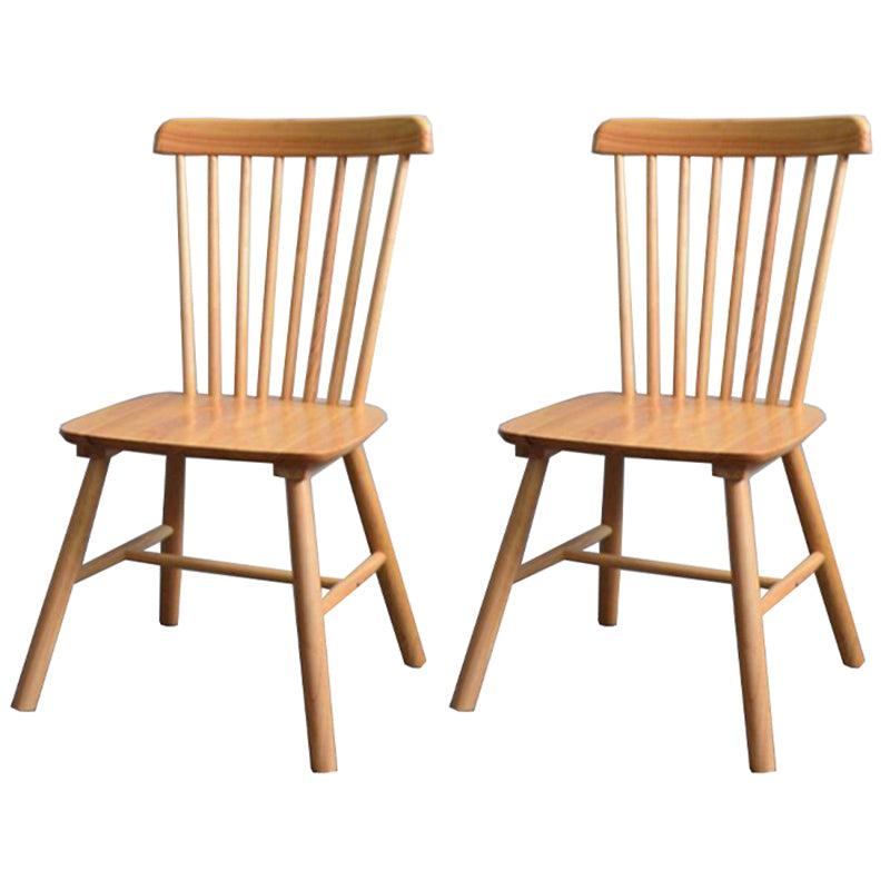 Contemporary Rubberwood Windsor Back Side Chair Natural Wood Dining Chair (Set of 2) Yellow Clearhalo ' kitchen&dining_furn' 'Dining Chairs' 'Dining Tables & Seating' 'dining_chair' 'furn' 'furn_dining_chair' 'Furniture' 'furniture_dining_chair' 'Kitchen & Dining Furniture' 'kitchen' 3837645