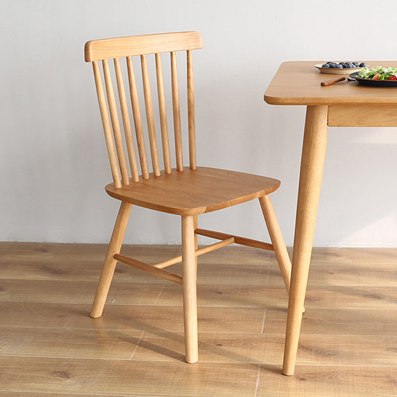 Contemporary Rubberwood Windsor Back Side Chair Natural Wood Dining Chair (Set of 2) Clearhalo ' kitchen&dining_furn' 'Dining Chairs' 'Dining Tables & Seating' 'dining_chair' 'furn' 'furn_dining_chair' 'Furniture' 'furniture_dining_chair' 'Kitchen & Dining Furniture' 'kitchen' 3837646