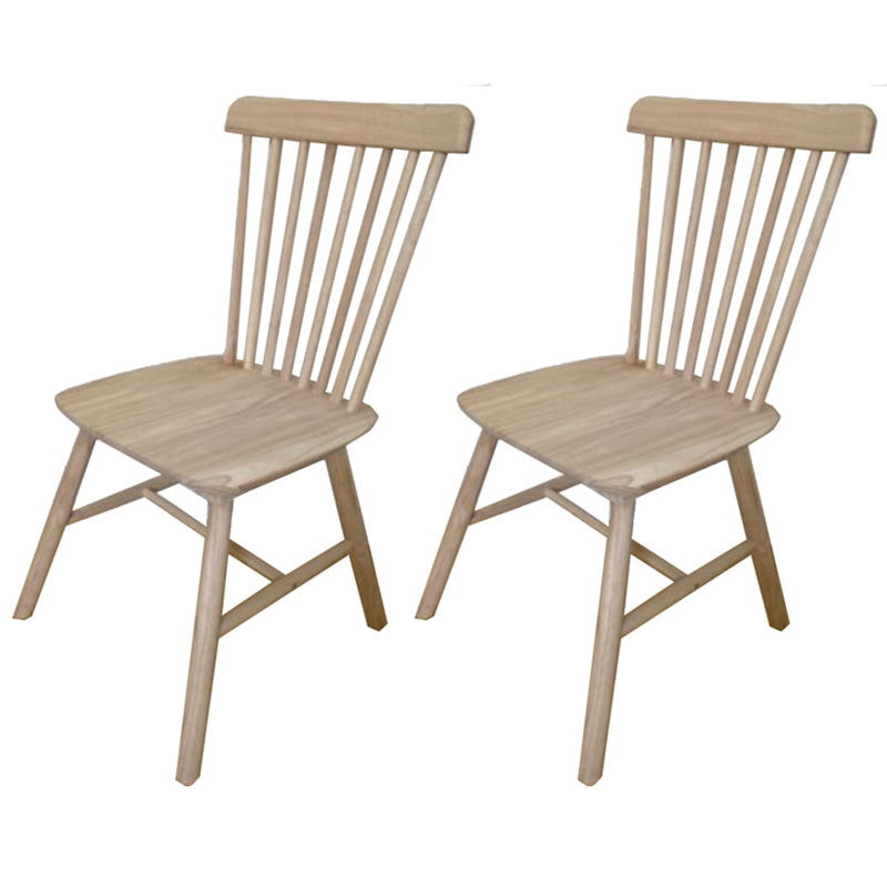 Contemporary Rubberwood Windsor Back Side Chair Natural Wood Dining Chair (Set of 2) Beige Clearhalo ' kitchen&dining_furn' 'Dining Chairs' 'Dining Tables & Seating' 'dining_chair' 'furn' 'furn_dining_chair' 'Furniture' 'furniture_dining_chair' 'Kitchen & Dining Furniture' 'kitchen' 3837647