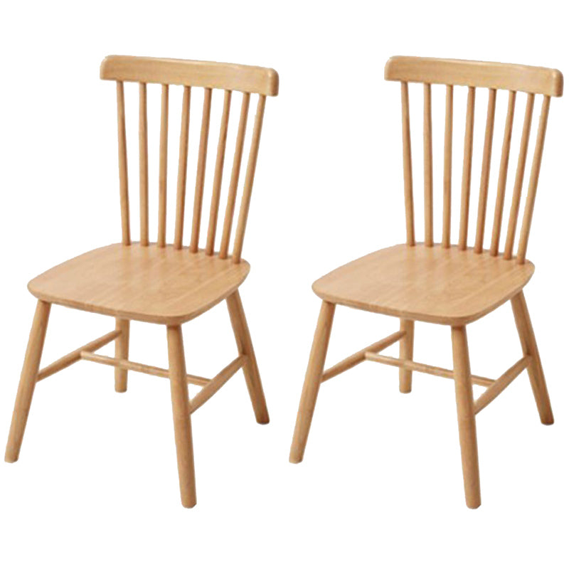 Contemporary Rubberwood Windsor Back Side Chair Natural Wood Dining Chair (Set of 2) Natural Wood Clearhalo ' kitchen&dining_furn' 'Dining Chairs' 'Dining Tables & Seating' 'dining_chair' 'furn' 'furn_dining_chair' 'Furniture' 'furniture_dining_chair' 'Kitchen & Dining Furniture' 'kitchen' 3837651