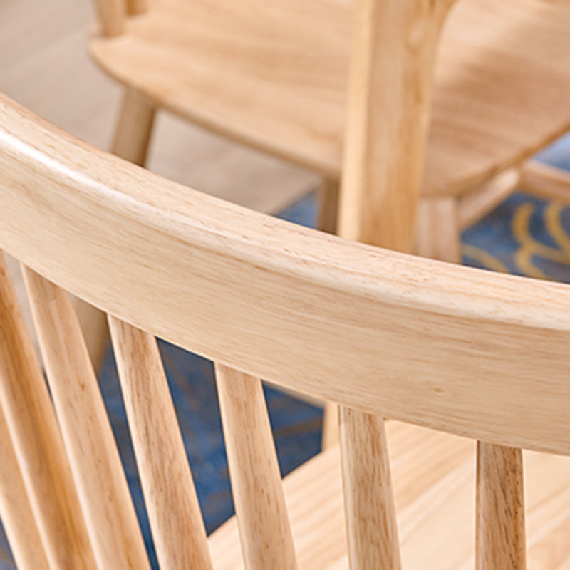 Contemporary Rubberwood Windsor Back Side Chair Natural Wood Dining Chair (Set of 2) Clearhalo ' kitchen&dining_furn' 'Dining Chairs' 'Dining Tables & Seating' 'dining_chair' 'furn' 'furn_dining_chair' 'Furniture' 'furniture_dining_chair' 'Kitchen & Dining Furniture' 'kitchen' 3837654