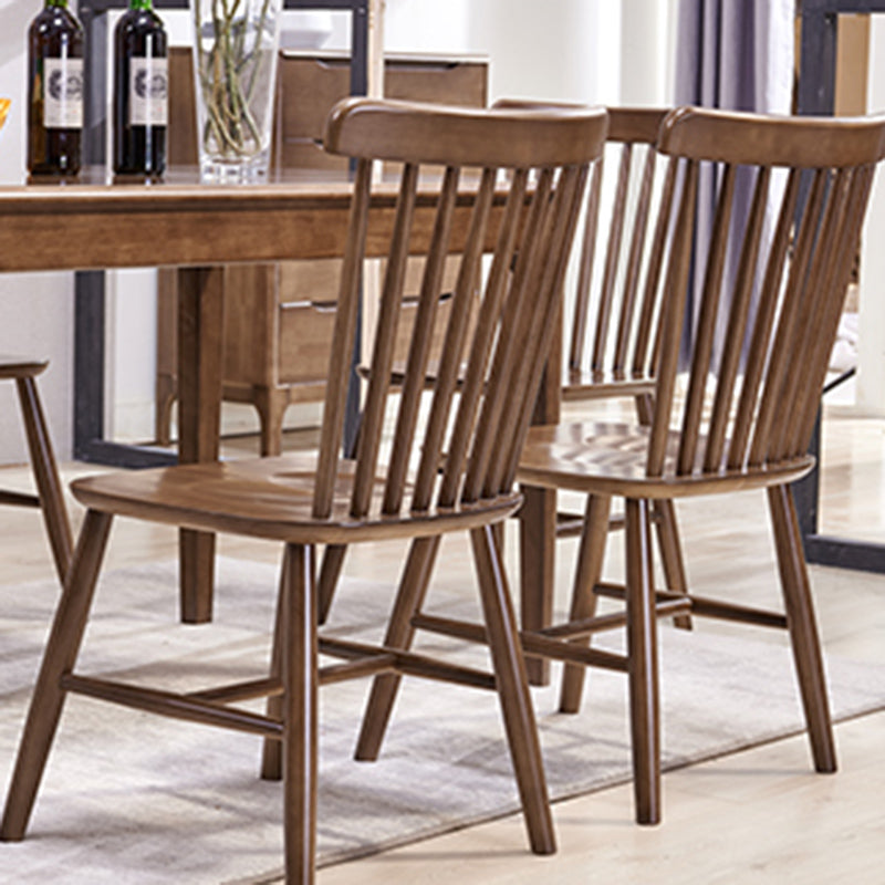 Contemporary Rubberwood Windsor Back Side Chair Natural Wood Dining Chair (Set of 2) Clearhalo ' kitchen&dining_furn' 'Dining Chairs' 'Dining Tables & Seating' 'dining_chair' 'furn' 'furn_dining_chair' 'Furniture' 'furniture_dining_chair' 'Kitchen & Dining Furniture' 'kitchen' 3837656