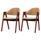 Scandinavian Milk Tea Shop Upholstered Arm Chair Matte Finish Open Dining Chair Khaki 2 Piece Set Walnut Clearhalo ' kitchen&dining_furn' 'Dining Chairs' 'Dining Tables & Seating' 'dining_chair' 'furn' 'furn_dining_chair' 'Furniture' 'furniture_dining_chair' 'Kitchen & Dining Furniture' 'kitchen' 3837660