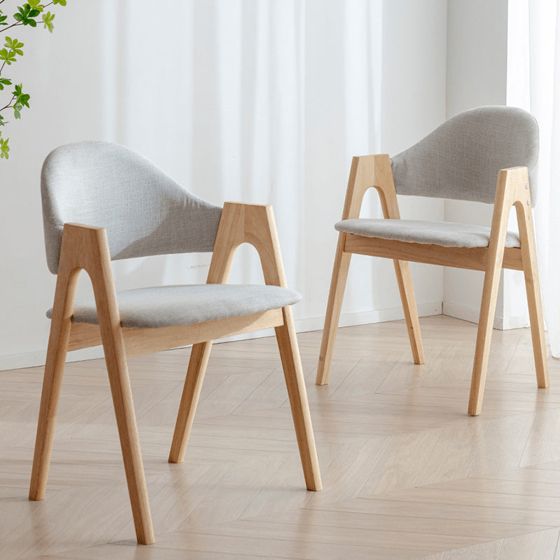 Scandinavian Milk Tea Shop Upholstered Arm Chair Matte Finish Open Dining Chair Clearhalo ' kitchen&dining_furn' 'Dining Chairs' 'Dining Tables & Seating' 'dining_chair' 'furn' 'furn_dining_chair' 'Furniture' 'furniture_dining_chair' 'Kitchen & Dining Furniture' 'kitchen' 3837665