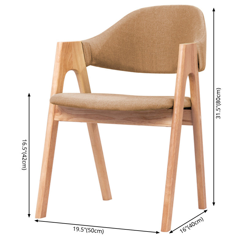 Scandinavian Milk Tea Shop Upholstered Arm Chair Matte Finish Open Dining Chair Clearhalo ' kitchen&dining_furn' 'Dining Chairs' 'Dining Tables & Seating' 'dining_chair' 'furn' 'furn_dining_chair' 'Furniture' 'furniture_dining_chair' 'Kitchen & Dining Furniture' 'kitchen' 3837674