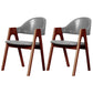 Scandinavian Milk Tea Shop Upholstered Arm Chair Matte Finish Open Dining Chair Grey 2 Piece Set Walnut Clearhalo ' kitchen&dining_furn' 'Dining Chairs' 'Dining Tables & Seating' 'dining_chair' 'furn' 'furn_dining_chair' 'Furniture' 'furniture_dining_chair' 'Kitchen & Dining Furniture' 'kitchen' 3837677