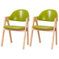 Scandinavian Milk Tea Shop Upholstered Arm Chair Matte Finish Open Dining Chair Fluorescent Green 2 Piece Set Natural Wood Clearhalo ' kitchen&dining_furn' 'Dining Chairs' 'Dining Tables & Seating' 'dining_chair' 'furn' 'furn_dining_chair' 'Furniture' 'furniture_dining_chair' 'Kitchen & Dining Furniture' 'kitchen' 3837683