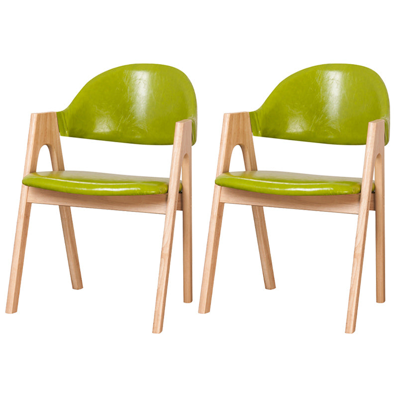 Scandinavian Milk Tea Shop Upholstered Arm Chair Matte Finish Open Dining Chair Fluorescent Green 2 Piece Set Natural Wood Clearhalo ' kitchen&dining_furn' 'Dining Chairs' 'Dining Tables & Seating' 'dining_chair' 'furn' 'furn_dining_chair' 'Furniture' 'furniture_dining_chair' 'Kitchen & Dining Furniture' 'kitchen' 3837683