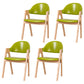 Scandinavian Milk Tea Shop Upholstered Arm Chair Matte Finish Open Dining Chair Fluorescent Green 4 Piece Set Natural Wood Clearhalo ' kitchen&dining_furn' 'Dining Chairs' 'Dining Tables & Seating' 'dining_chair' 'furn' 'furn_dining_chair' 'Furniture' 'furniture_dining_chair' 'Kitchen & Dining Furniture' 'kitchen' 3837684