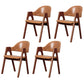 Scandinavian Milk Tea Shop Upholstered Arm Chair Matte Finish Open Dining Chair Brown 4 Piece Set Walnut Clearhalo ' kitchen&dining_furn' 'Dining Chairs' 'Dining Tables & Seating' 'dining_chair' 'furn' 'furn_dining_chair' 'Furniture' 'furniture_dining_chair' 'Kitchen & Dining Furniture' 'kitchen' 3837687