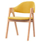 Scandinavian Milk Tea Shop Upholstered Arm Chair Matte Finish Open Dining Chair Yellow 1 Piece Natural Wood Clearhalo ' kitchen&dining_furn' 'Dining Chairs' 'Dining Tables & Seating' 'dining_chair' 'furn' 'furn_dining_chair' 'Furniture' 'furniture_dining_chair' 'Kitchen & Dining Furniture' 'kitchen' 3837688