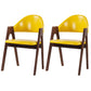 Scandinavian Milk Tea Shop Upholstered Arm Chair Matte Finish Open Dining Chair Fluorescent Yellow 2 Piece Set Walnut Clearhalo ' kitchen&dining_furn' 'Dining Chairs' 'Dining Tables & Seating' 'dining_chair' 'furn' 'furn_dining_chair' 'Furniture' 'furniture_dining_chair' 'Kitchen & Dining Furniture' 'kitchen' 3837692