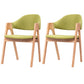 Scandinavian Milk Tea Shop Upholstered Arm Chair Matte Finish Open Dining Chair Green 2 Piece Set Natural Wood Clearhalo ' kitchen&dining_furn' 'Dining Chairs' 'Dining Tables & Seating' 'dining_chair' 'furn' 'furn_dining_chair' 'Furniture' 'furniture_dining_chair' 'Kitchen & Dining Furniture' 'kitchen' 3837695
