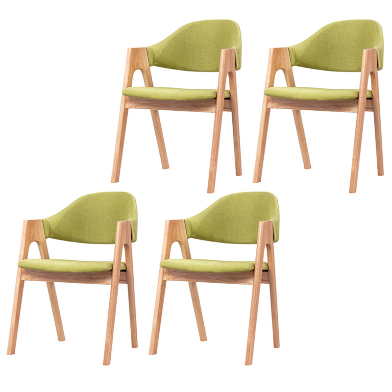 Scandinavian Milk Tea Shop Upholstered Arm Chair Matte Finish Open Dining Chair Green 4 Piece Set Natural Wood Clearhalo ' kitchen&dining_furn' 'Dining Chairs' 'Dining Tables & Seating' 'dining_chair' 'furn' 'furn_dining_chair' 'Furniture' 'furniture_dining_chair' 'Kitchen & Dining Furniture' 'kitchen' 3837696