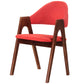 Scandinavian Milk Tea Shop Upholstered Arm Chair Matte Finish Open Dining Chair Red 1 Piece Walnut Clearhalo ' kitchen&dining_furn' 'Dining Chairs' 'Dining Tables & Seating' 'dining_chair' 'furn' 'furn_dining_chair' 'Furniture' 'furniture_dining_chair' 'Kitchen & Dining Furniture' 'kitchen' 3837697