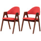 Scandinavian Milk Tea Shop Upholstered Arm Chair Matte Finish Open Dining Chair Red 2 Piece Set Walnut Clearhalo ' kitchen&dining_furn' 'Dining Chairs' 'Dining Tables & Seating' 'dining_chair' 'furn' 'furn_dining_chair' 'Furniture' 'furniture_dining_chair' 'Kitchen & Dining Furniture' 'kitchen' 3837698