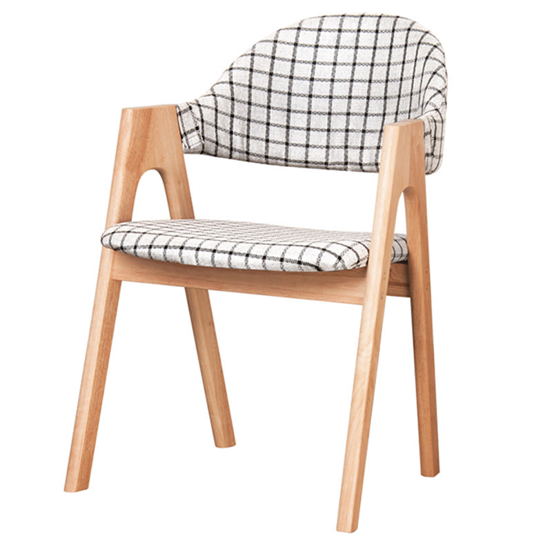 Scandinavian Milk Tea Shop Upholstered Arm Chair Matte Finish Open Dining Chair Black White 1 Piece Natural Wood Clearhalo ' kitchen&dining_furn' 'Dining Chairs' 'Dining Tables & Seating' 'dining_chair' 'furn' 'furn_dining_chair' 'Furniture' 'furniture_dining_chair' 'Kitchen & Dining Furniture' 'kitchen' 3837700