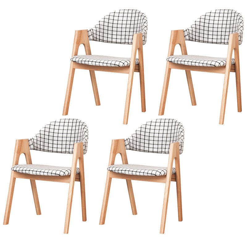 Scandinavian Milk Tea Shop Upholstered Arm Chair Matte Finish Open Dining Chair Black White 4 Piece Set Natural Wood Clearhalo ' kitchen&dining_furn' 'Dining Chairs' 'Dining Tables & Seating' 'dining_chair' 'furn' 'furn_dining_chair' 'Furniture' 'furniture_dining_chair' 'Kitchen & Dining Furniture' 'kitchen' 3837702