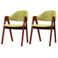 Scandinavian Milk Tea Shop Upholstered Arm Chair Matte Finish Open Dining Chair Green 2 Piece Set Walnut Clearhalo ' kitchen&dining_furn' 'Dining Chairs' 'Dining Tables & Seating' 'dining_chair' 'furn' 'furn_dining_chair' 'Furniture' 'furniture_dining_chair' 'Kitchen & Dining Furniture' 'kitchen' 3837704