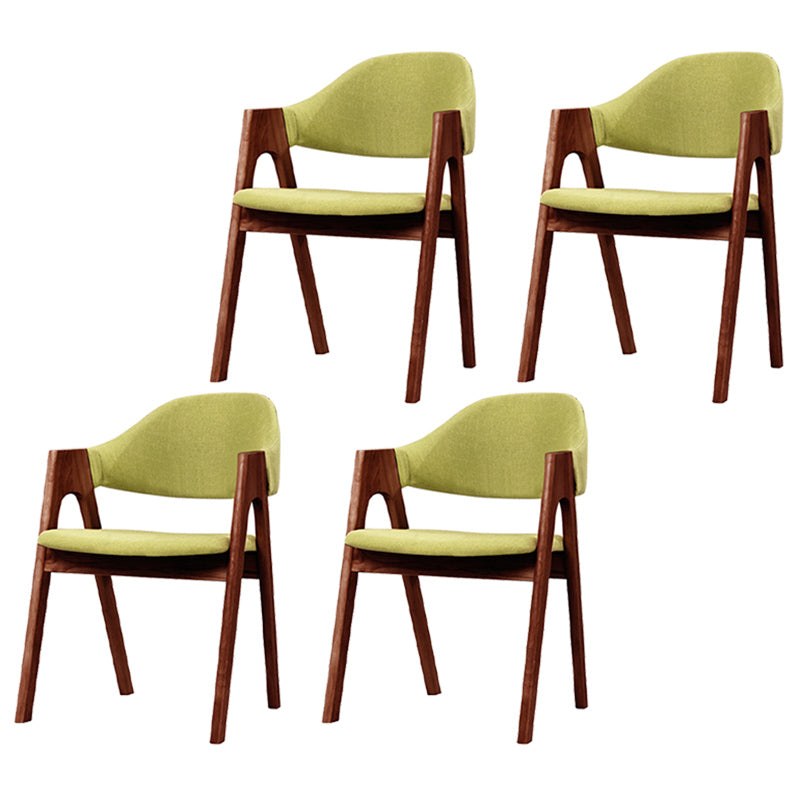 Scandinavian Milk Tea Shop Upholstered Arm Chair Matte Finish Open Dining Chair Green 4 Piece Set Walnut Clearhalo ' kitchen&dining_furn' 'Dining Chairs' 'Dining Tables & Seating' 'dining_chair' 'furn' 'furn_dining_chair' 'Furniture' 'furniture_dining_chair' 'Kitchen & Dining Furniture' 'kitchen' 3837705