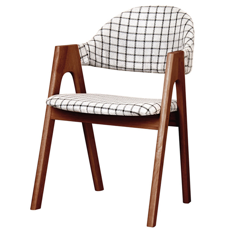 Scandinavian Milk Tea Shop Upholstered Arm Chair Matte Finish Open Dining Chair Black White 1 Piece Walnut Clearhalo ' kitchen&dining_furn' 'Dining Chairs' 'Dining Tables & Seating' 'dining_chair' 'furn' 'furn_dining_chair' 'Furniture' 'furniture_dining_chair' 'Kitchen & Dining Furniture' 'kitchen' 3837706
