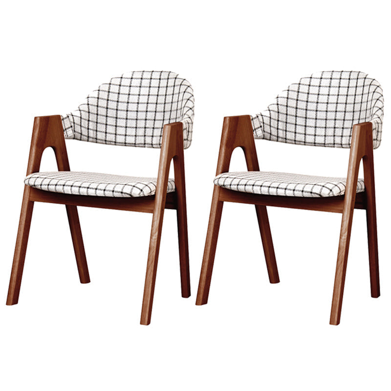 Scandinavian Milk Tea Shop Upholstered Arm Chair Matte Finish Open Dining Chair Black White 2 Piece Set Walnut Clearhalo ' kitchen&dining_furn' 'Dining Chairs' 'Dining Tables & Seating' 'dining_chair' 'furn' 'furn_dining_chair' 'Furniture' 'furniture_dining_chair' 'Kitchen & Dining Furniture' 'kitchen' 3837707