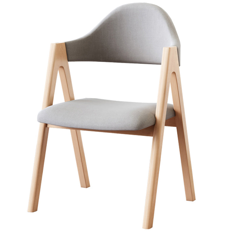 Scandinavian Milk Tea Shop Upholstered Arm Chair Matte Finish Open Dining Chair Light Gray 1 Piece Natural Wood Clearhalo ' kitchen&dining_furn' 'Dining Chairs' 'Dining Tables & Seating' 'dining_chair' 'furn' 'furn_dining_chair' 'Furniture' 'furniture_dining_chair' 'Kitchen & Dining Furniture' 'kitchen' 3837709