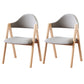 Scandinavian Milk Tea Shop Upholstered Arm Chair Matte Finish Open Dining Chair Light Gray 2 Piece Set Natural Wood Clearhalo ' kitchen&dining_furn' 'Dining Chairs' 'Dining Tables & Seating' 'dining_chair' 'furn' 'furn_dining_chair' 'Furniture' 'furniture_dining_chair' 'Kitchen & Dining Furniture' 'kitchen' 3837710