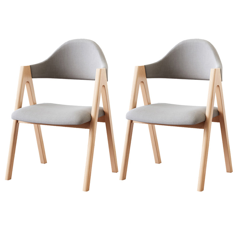 Scandinavian Milk Tea Shop Upholstered Arm Chair Matte Finish Open Dining Chair Light Gray 2 Piece Set Natural Wood Clearhalo ' kitchen&dining_furn' 'Dining Chairs' 'Dining Tables & Seating' 'dining_chair' 'furn' 'furn_dining_chair' 'Furniture' 'furniture_dining_chair' 'Kitchen & Dining Furniture' 'kitchen' 3837710