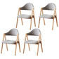 Scandinavian Milk Tea Shop Upholstered Arm Chair Matte Finish Open Dining Chair Light Gray 4 Piece Set Natural Wood Clearhalo ' kitchen&dining_furn' 'Dining Chairs' 'Dining Tables & Seating' 'dining_chair' 'furn' 'furn_dining_chair' 'Furniture' 'furniture_dining_chair' 'Kitchen & Dining Furniture' 'kitchen' 3837711
