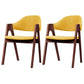 Scandinavian Milk Tea Shop Upholstered Arm Chair Matte Finish Open Dining Chair Yellow 2 Piece Set Walnut Clearhalo ' kitchen&dining_furn' 'Dining Chairs' 'Dining Tables & Seating' 'dining_chair' 'furn' 'furn_dining_chair' 'Furniture' 'furniture_dining_chair' 'Kitchen & Dining Furniture' 'kitchen' 3837713