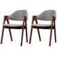 Scandinavian Milk Tea Shop Upholstered Arm Chair Matte Finish Open Dining Chair Light Gray 2 Piece Set Walnut Clearhalo ' kitchen&dining_furn' 'Dining Chairs' 'Dining Tables & Seating' 'dining_chair' 'furn' 'furn_dining_chair' 'Furniture' 'furniture_dining_chair' 'Kitchen & Dining Furniture' 'kitchen' 3837719