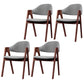 Scandinavian Milk Tea Shop Upholstered Arm Chair Matte Finish Open Dining Chair Light Gray 4 Piece Set Walnut Clearhalo ' kitchen&dining_furn' 'Dining Chairs' 'Dining Tables & Seating' 'dining_chair' 'furn' 'furn_dining_chair' 'Furniture' 'furniture_dining_chair' 'Kitchen & Dining Furniture' 'kitchen' 3837720