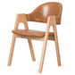 Scandinavian Milk Tea Shop Upholstered Arm Chair Matte Finish Open Dining Chair Brown 1 Piece Natural Wood Clearhalo ' kitchen&dining_furn' 'Dining Chairs' 'Dining Tables & Seating' 'dining_chair' 'furn' 'furn_dining_chair' 'Furniture' 'furniture_dining_chair' 'Kitchen & Dining Furniture' 'kitchen' 3837724