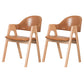 Scandinavian Milk Tea Shop Upholstered Arm Chair Matte Finish Open Dining Chair Brown 2 Piece Set Natural Wood Clearhalo ' kitchen&dining_furn' 'Dining Chairs' 'Dining Tables & Seating' 'dining_chair' 'furn' 'furn_dining_chair' 'Furniture' 'furniture_dining_chair' 'Kitchen & Dining Furniture' 'kitchen' 3837725